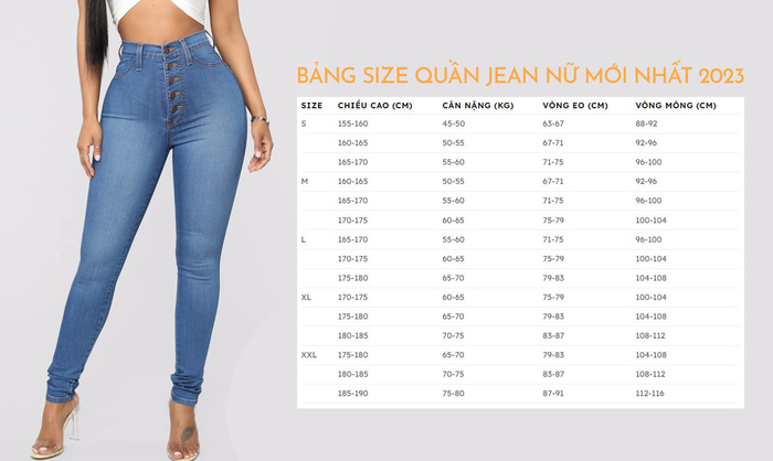 Lựa chọn size quần Jean nữ phù hợp